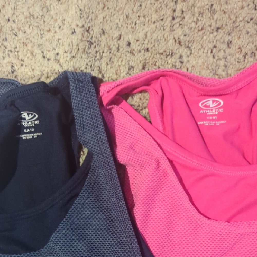 Athletic Works Pink and Navy Tank Tops